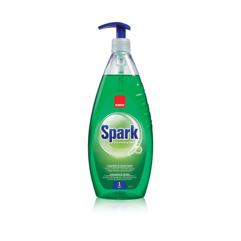 Detergent lichid de vase Sano Spark cu aroma de castravete 1L