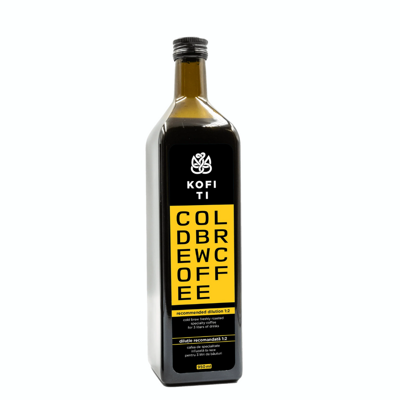 Cafea infuzata la rece, Cold Brew Coffee Concentrat,Kofi Ti, 950ml