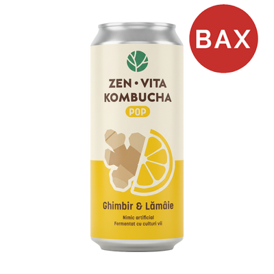 Kombucha Pop cu Ghimbir & Lamaie, Zenvita bax 12x330ml - Comanda