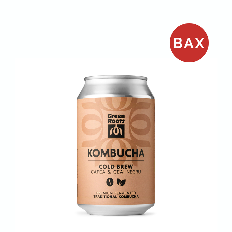 Kombucha cu Cold Brew Coffee, Green Roots, Bax 24x330ml