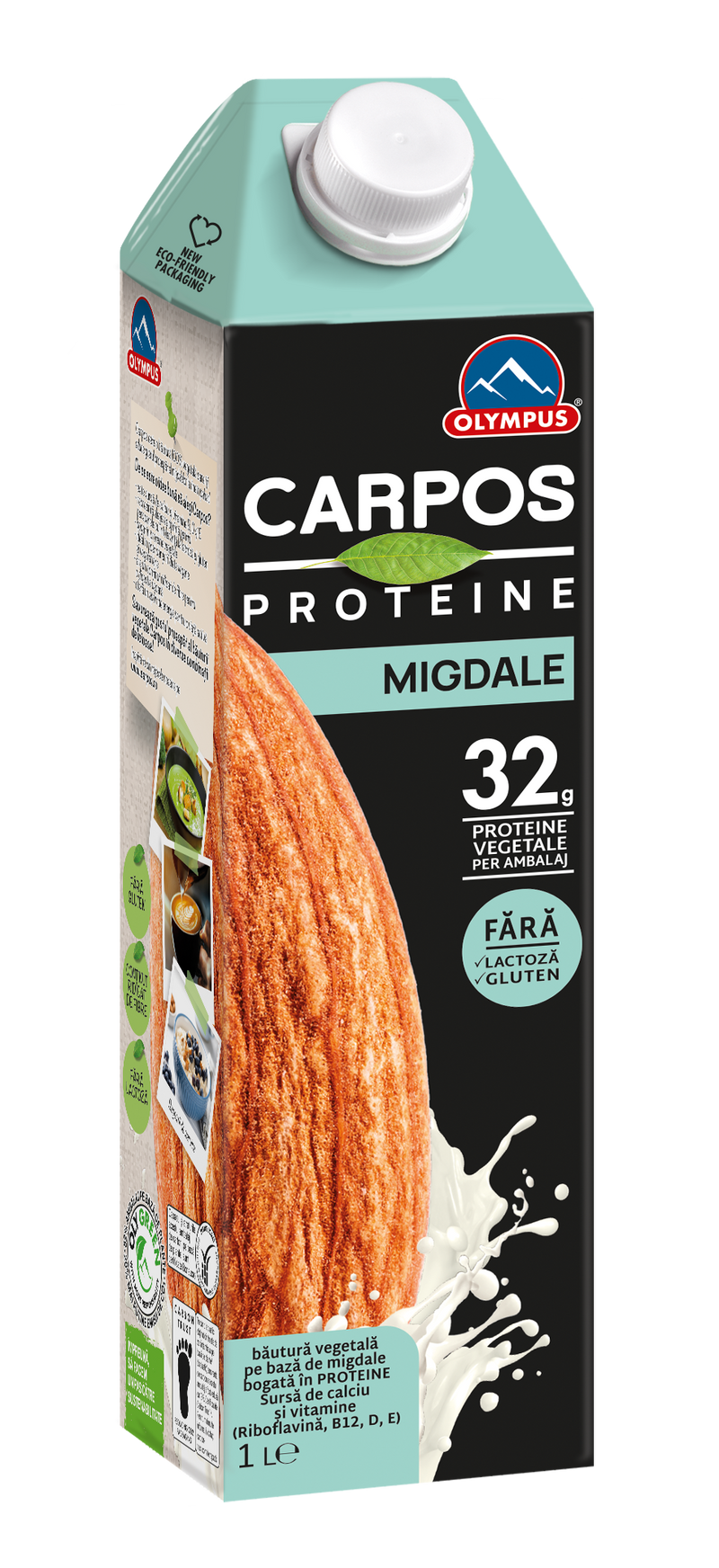 Bautura vegetala Carpos cu migdale bogata in proteine, Olympus 1L