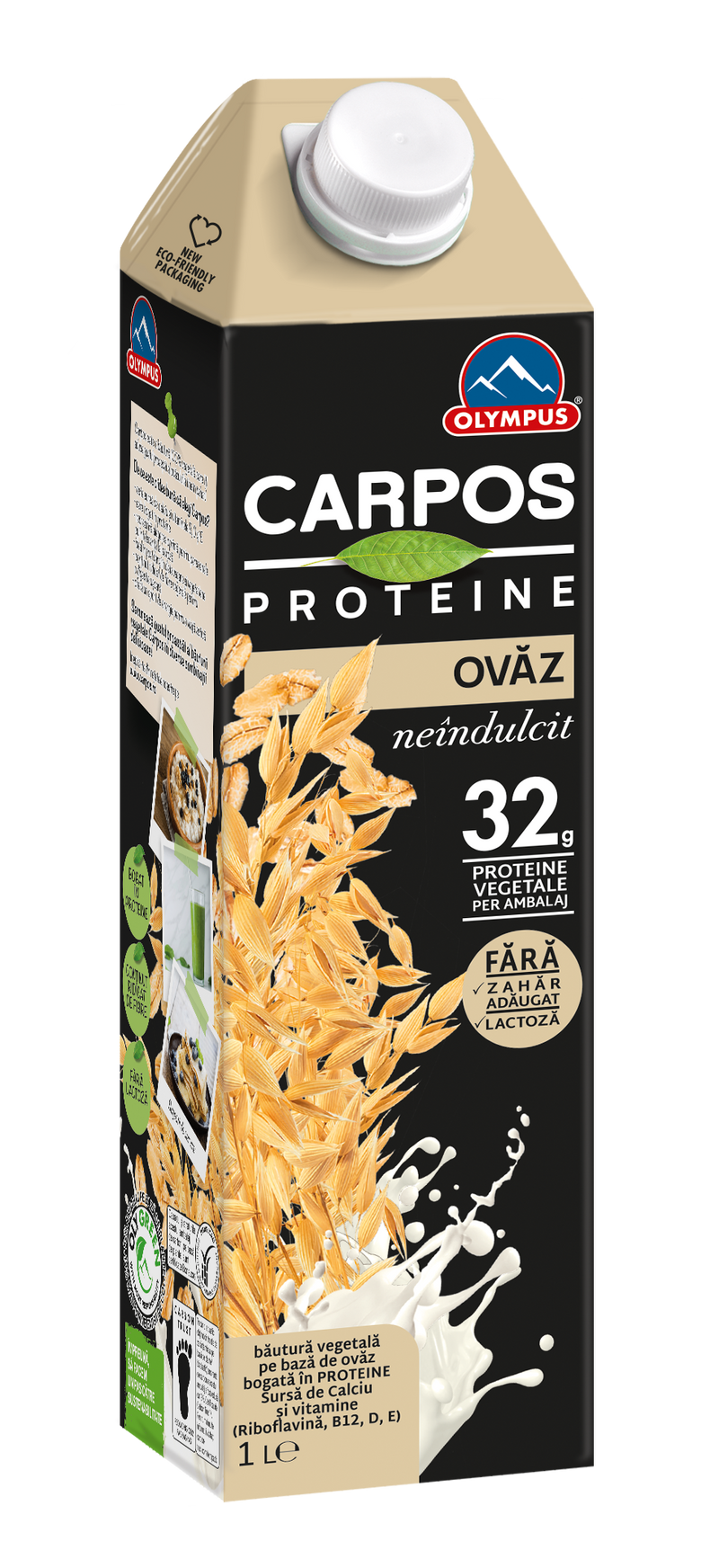 Bautura vegetala Carpos cu ovaz bogata in proteine, Olympus 1L
