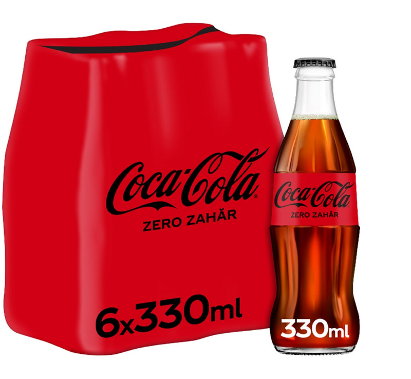 Bautura racoritoare carbogazoasa fara zahar, Coca-Cola Zero Bax 6x330ml