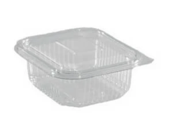 Caserole transparente cu capac atasat PET 375 ml, Horeca 100 buc/set