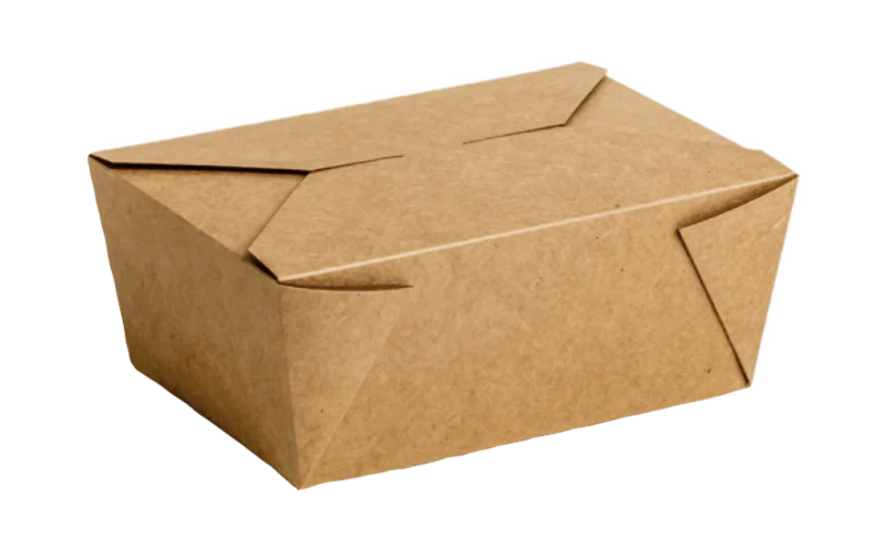 Brown paper food container on a white background