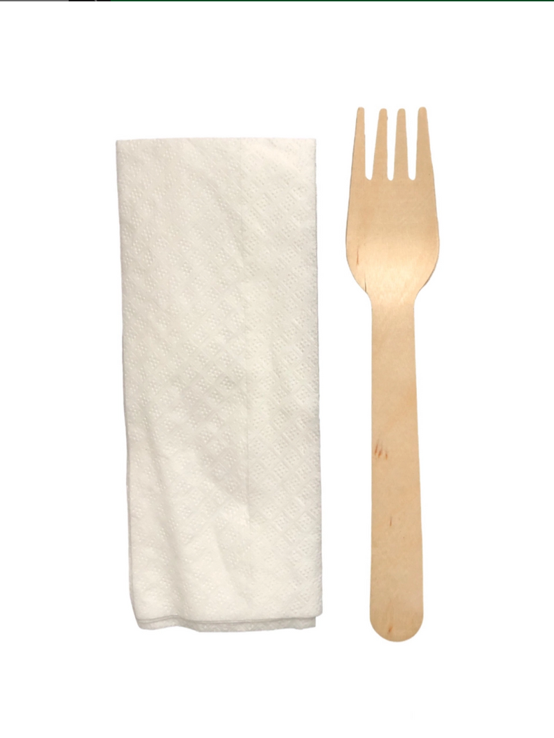 Set furculita din lemn ambalata individual, Horeca 100buc/set