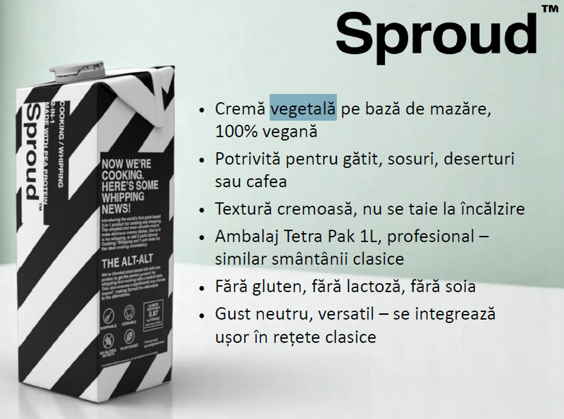 Baza vegetala cu proteina din mazare pentru gatit si frisca, SPROUD Cooking&Whipping Bax 6x1L