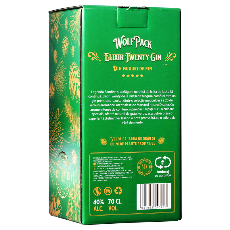 Gift Pack Wolfpack Elixir Twenty Gin , Magura Zamfirei 700ml