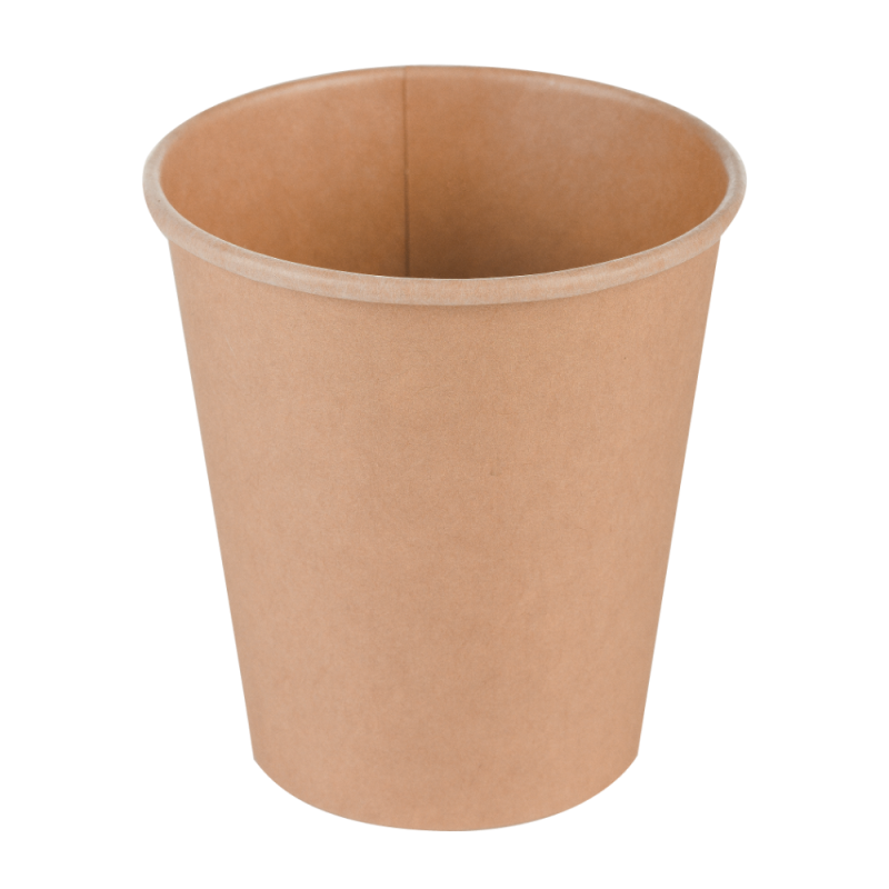 Pahare de carton PLA kraft 180ml, Biodeck pachet 50buc